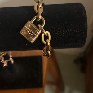 Michael Kors Gold-Tone Padlock Charm Bracelet